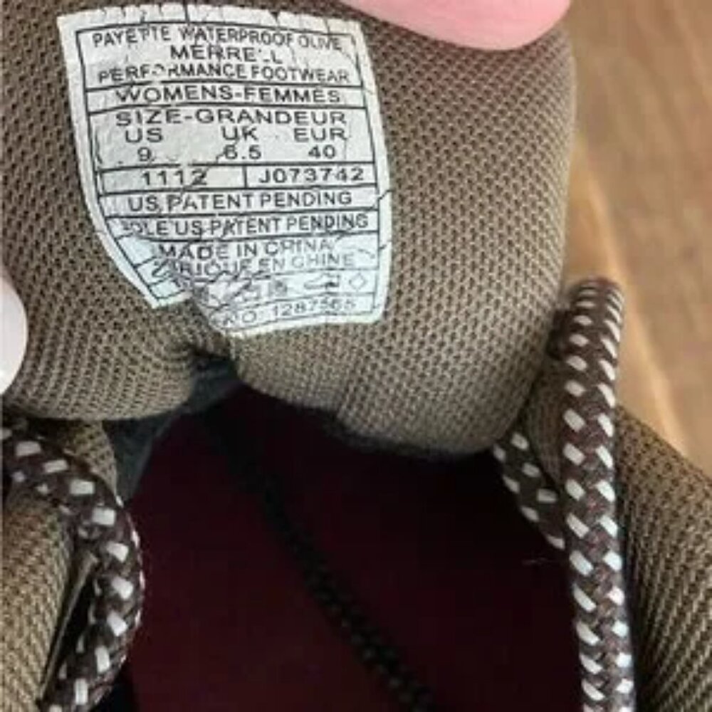 MERRELL Hiking Shoes Waterproof Shoes Women’s Payette Shoes Olive Size 9 - Picture 3 of 10